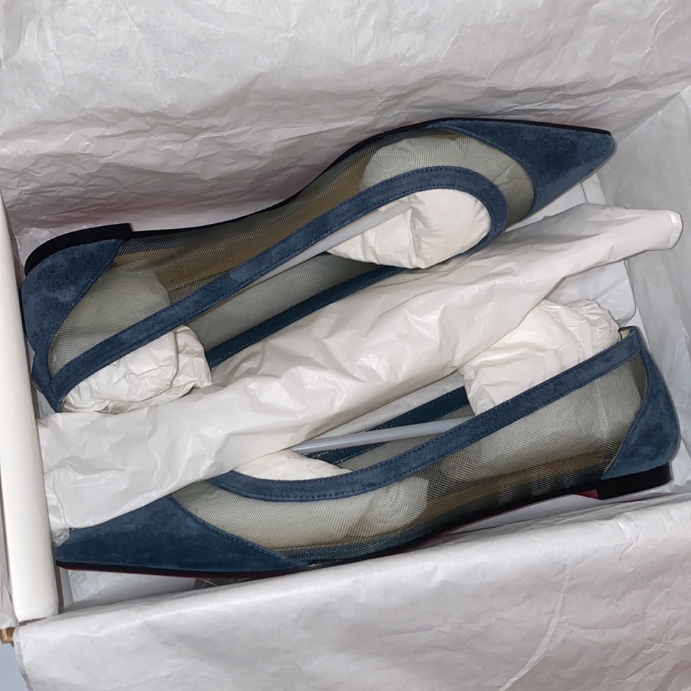 Christian Louboutin Galativi Flats in Smoky Blue